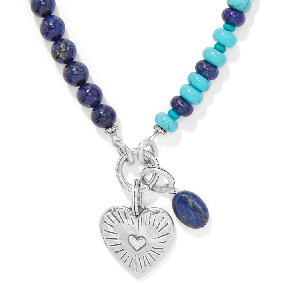 NWT Brighton Token Charm Lapis Turquoise Necklace
